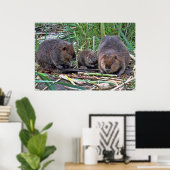 Poster Famille de castors (Bureau à domicile)