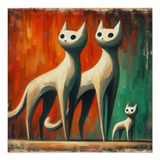 Poster Famille de chats (Devant)