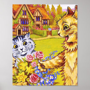 Poster Famille De Chats Dans Le Jardin Louis Wain