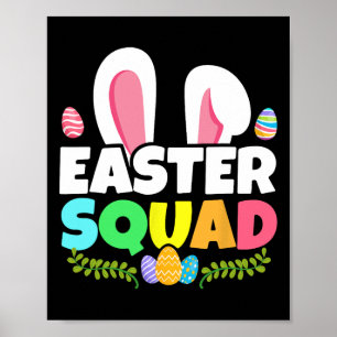 Poster Famille de l'équipe de Pâques jumelant lapin Oreil