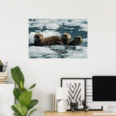 Poster Famille de loutres de mer (Bureau à domicile)