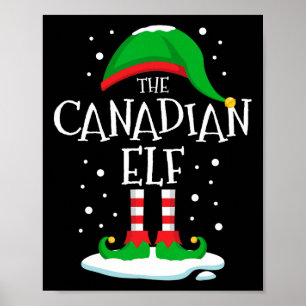 Poster Famille de Noël des elfes canadiens qui correspond
