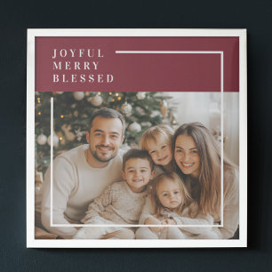 Poster Famille de Noël Personnalisée Joyeuse et Bénie