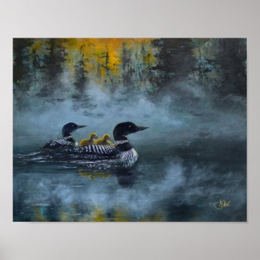 Poster Famille de plongeons (Devant)