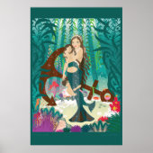 Poster Famille de sirènes (brunes) (Devant)