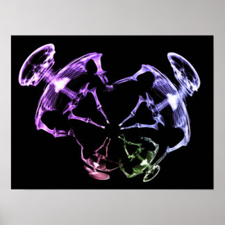 Poster Famille de squelettes à rayons X étirés 1