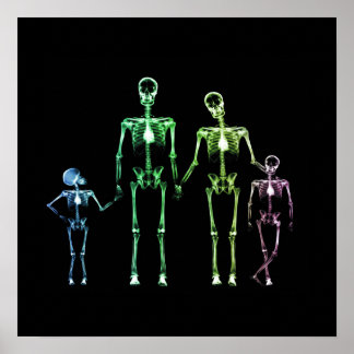 Poster Famille de squelettes X-Ray - Multicolor 5