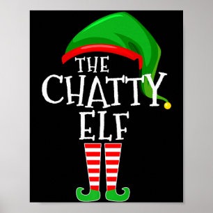Poster Famille d'elfes bavards groupe assorti Noël Premiu