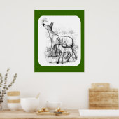 Poster Famille des cerfs (Cuisine)