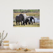 Poster Famille des éléphants (Cuisine)