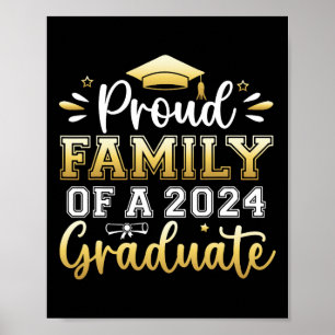 Poster Famille D'Un Diplômé Supérieur De 2024 Hommes Deux