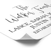 Poster Famille Enfants Nom Mariage moderne Date Cadeau (Coin)