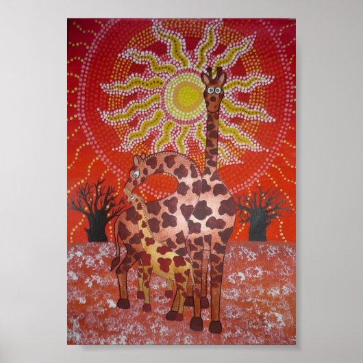 Poster Famille Giraffe (Devant)