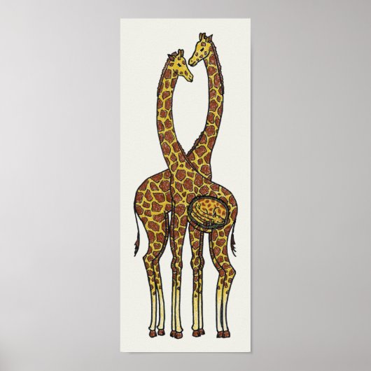 Poster Famille Giraffe attendue (avril et Oliver) (Devant)
