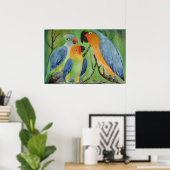 Poster famille heureuse (Bureau à domicile)