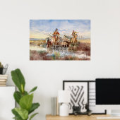 Poster Famille indienne avec Travois par Charles M. Russe (Bureau à domicile)