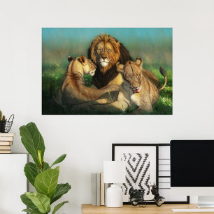 Poster Famille Lion