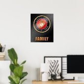 Poster Famille Marine Corps des États-Unis (Bureau à domicile)