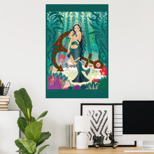 Poster Famille Mermaid (Bureau à domicile)