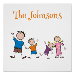 Poster Famille Mignonne De Quatre