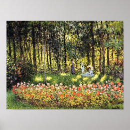 Poster Famille Monet dans le jardin artistique Imprimer