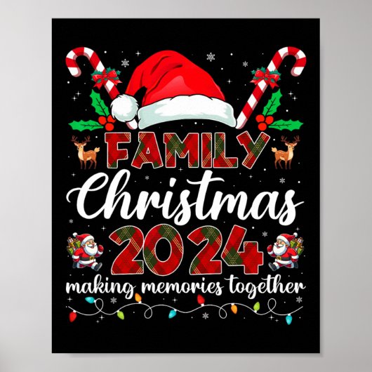 Poster Famille Noël 2024 Equipe Correspondante Père Noël  (Devant)