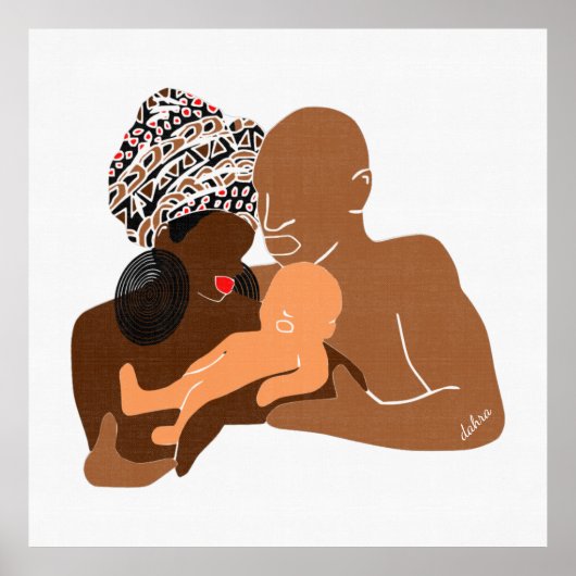 Poster Famille noire Amour Brown Amour noir (Devant)