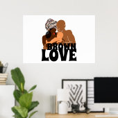 Poster Famille noire Amour Brown Amour noir (Bureau à domicile)