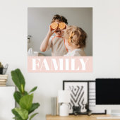 Poster Famille Pastel Rose moderne Cadeau photo (Bureau à domicile)