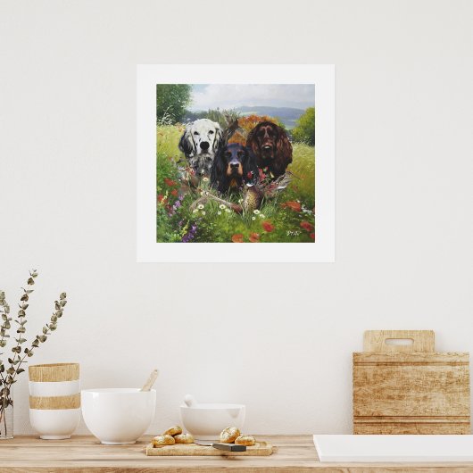 Poster Famille Setters (Cuisine)