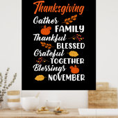 Poster Famille Thanksgiving Gather (Cuisine)