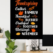 Poster Famille Thanksgiving Gather (Bureau à domicile)