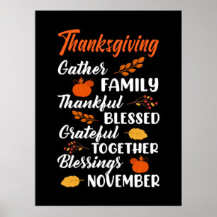 Poster Famille Thanksgiving Gather