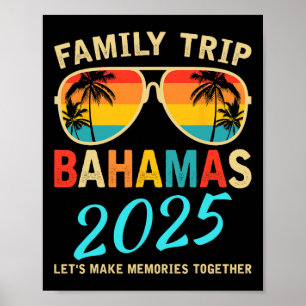 Poster Famille Vacation Bahamas 2025 Groupe de jumelage é
