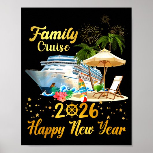 Poster Family Cruise 2026 Happy New Year (Devant)