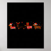 Poster Family Dachshund Santa Sleigh Reindeer Snow Christ (Devant)
