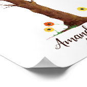 Poster Family Fingerprint Tree Livre d'invités (Coin)