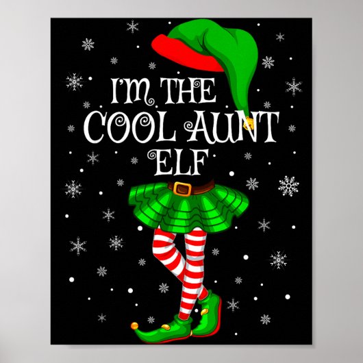 Poster Family Matching Women Girls I'm The Cool Aunt Elf (Devant)
