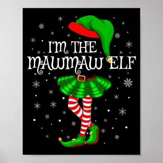 Poster Family Matching Women Girls I'm The Mawmaw Elf Chr (Devant)