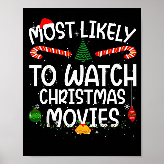 Poster Family Matching Xmas Most Likely To Watch Christma (Devant)