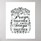 Poster Family Prays Together Stays Bible Saying (Devant)
