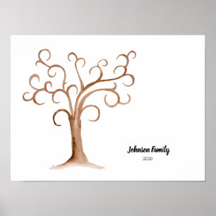 Poster Family Reunion Tree Fingerprint