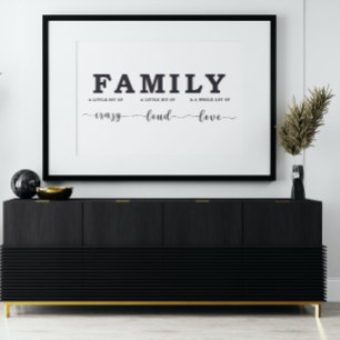 Poster Family Sign Un peu de Crazy Un tout plein de