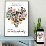 Poster Family Together Love Heart Shape 36 Photo Collage<br><div class="desc">Créez votre propre affiche personnalisée avec 36 de vos photos préférées et votre (vos) nom(s) de famille. Le modèle photo est mis en place pour créer un collage photo en forme de coeur d'amour, affichant vos photos dans un mélange de formats portrait, paysage et instragram carré. Le design a un...</div>