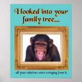 Poster Family Tree Monkey Funny Imprimer l'affiche Signe  (Devant)