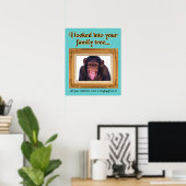Poster Family Tree Monkey Funny Imprimer l'affiche Signe  (Bureau à domicile)