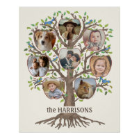Family Tree Photo Collage 8 Photos Nom Lt Beige