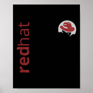 Poster Fan Casquette rouge Linux Tee Tux Penguin Open Sou