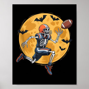 Poster Fan de football américain squelette Halloween homm