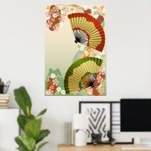 Poster Fan japonais 3 vert (Bureau à domicile)